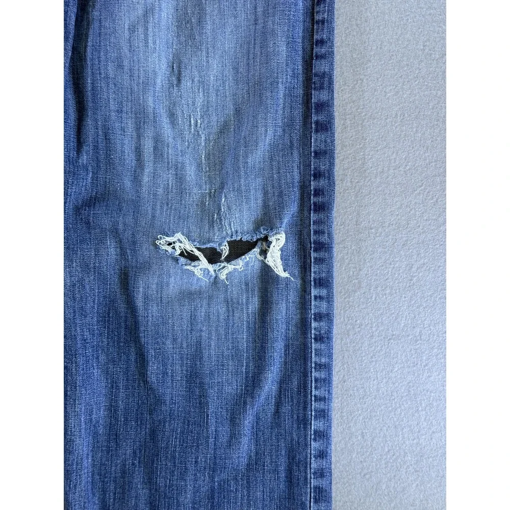Cinch Grant Jeans Mens 30x34 Medium Wash Blue Relaxed Bootcut Distressed Denim